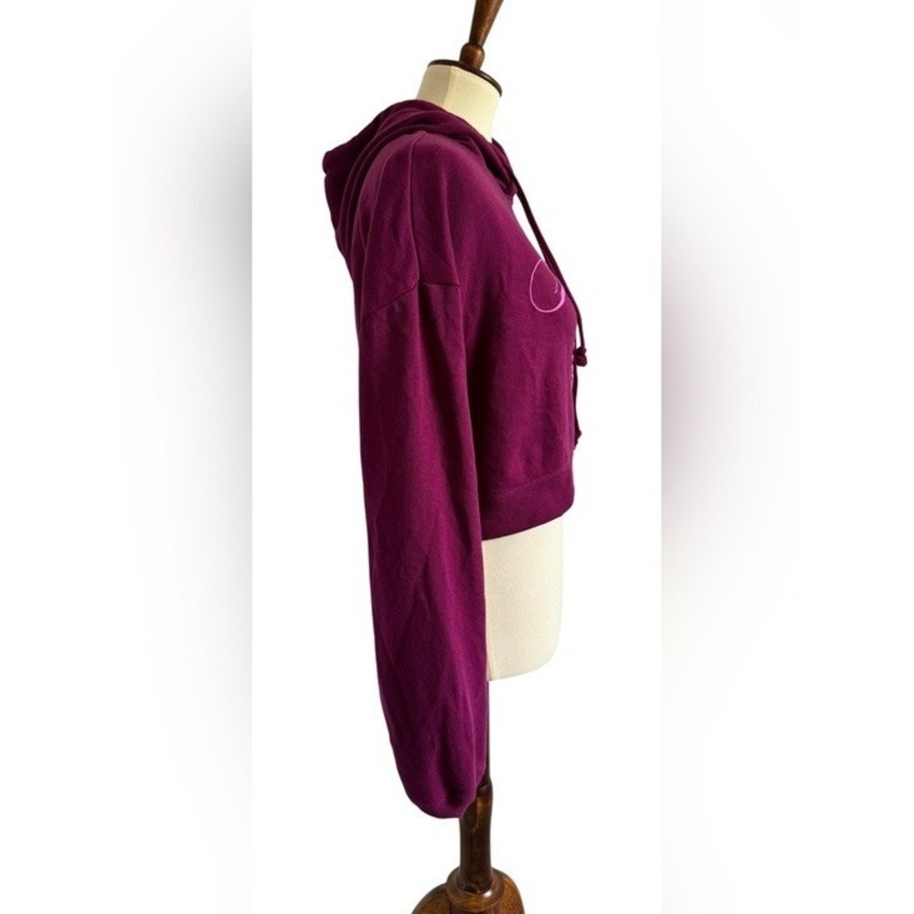 Pink Victoria's Secret Purple Cropped Hoodie with Flare Sweatpants Size Small - Picture 8 of 15